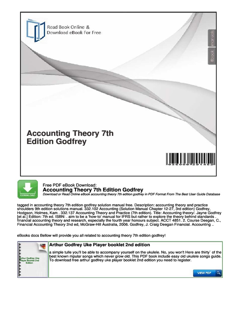 Accounting Theory 7th Edition Godfrey PDF | PDF | Accounting | Theory