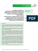 Caracteriacutesticas y Haacutebitos de Suentildeo en Operadores de Maquinaria Pesada Que Trabajan Por Turnos Diurnos y Nocturnos e