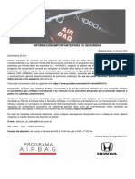 Honda Automoviles Carta de Recomendacion 93hge6740az602090 FIT 2010 6CA