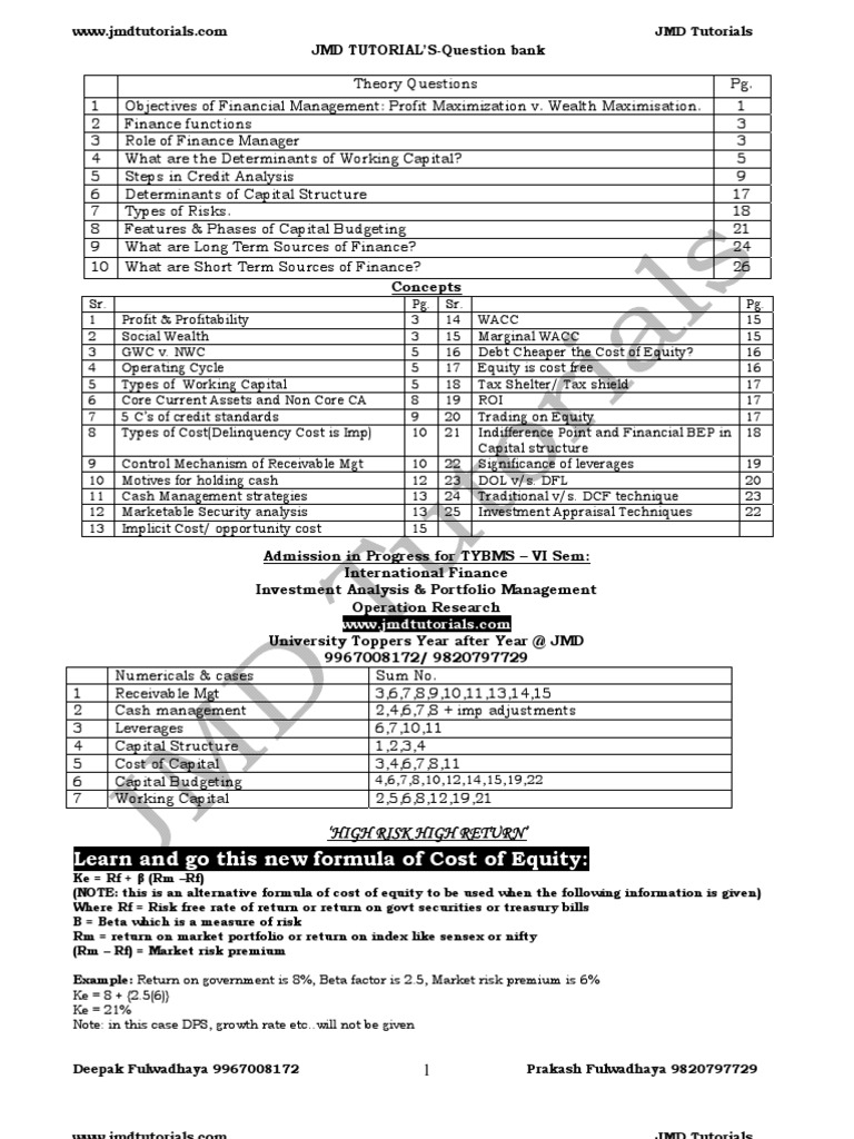 Learn and Go This New Formula of Cost of Equity:: JMD TUTORIAL'S ...