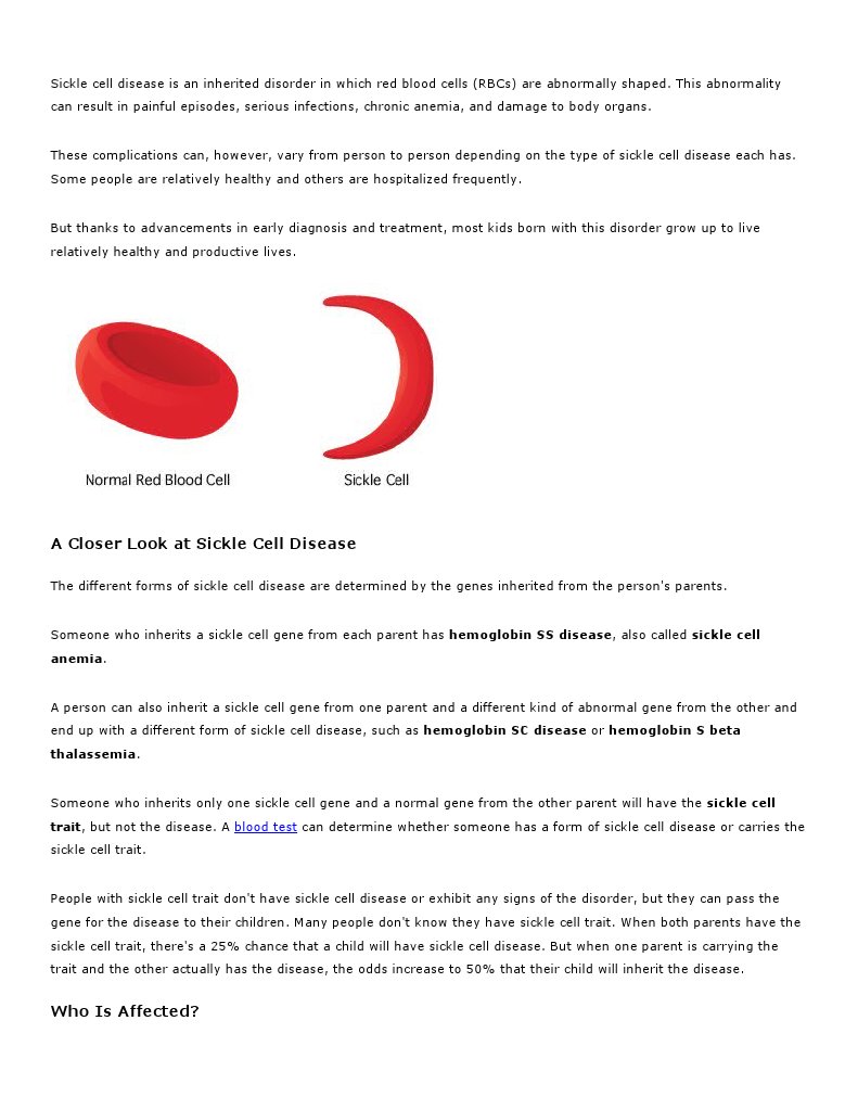 Understanding Sickle Cell Trait | PDF | Anemia | Red Blood Cell