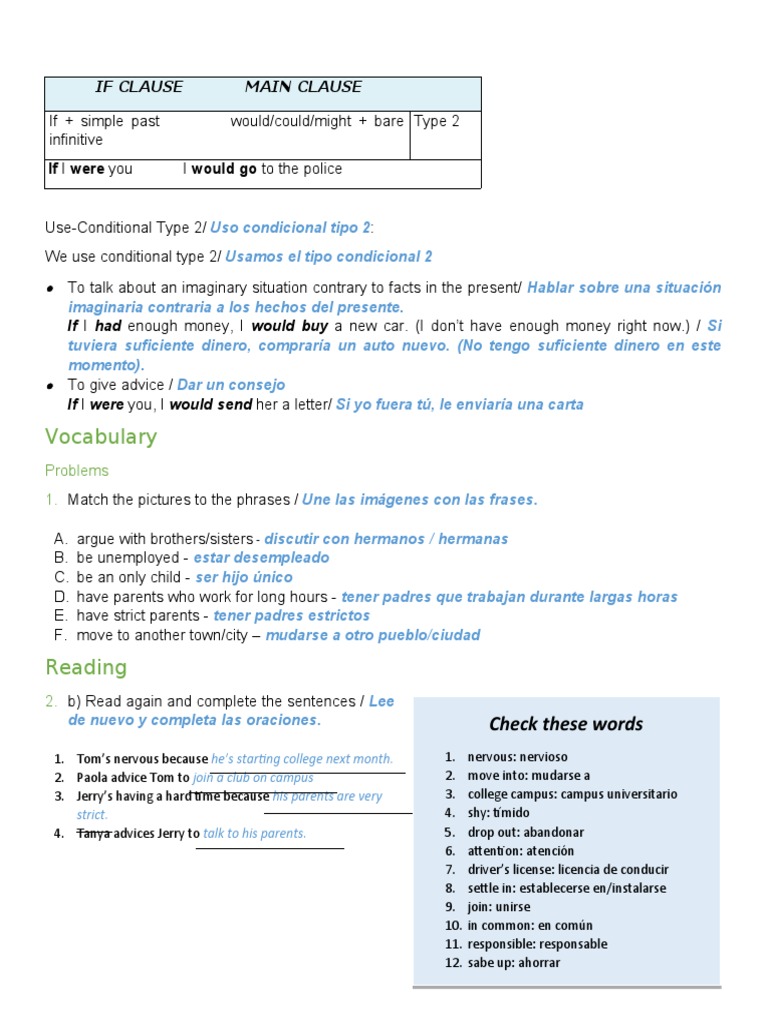 English Conditional Type 2 Guide | PDF | Linguistic Morphology ...