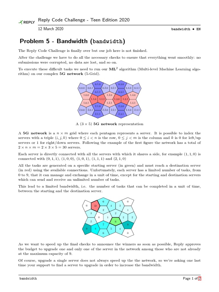 RCC Teen - Task 5 - Bandwidth | PDF | Bandwidth (Computing) | Numbers