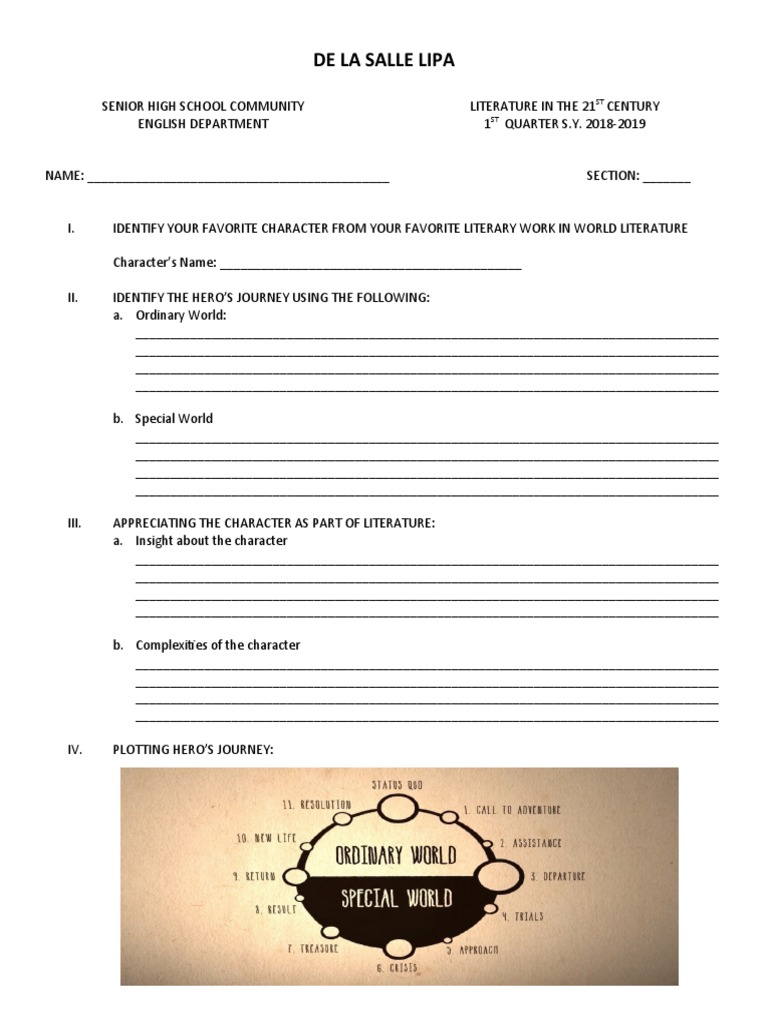 Hero&rsquo;s Journey Worksheet | PDF