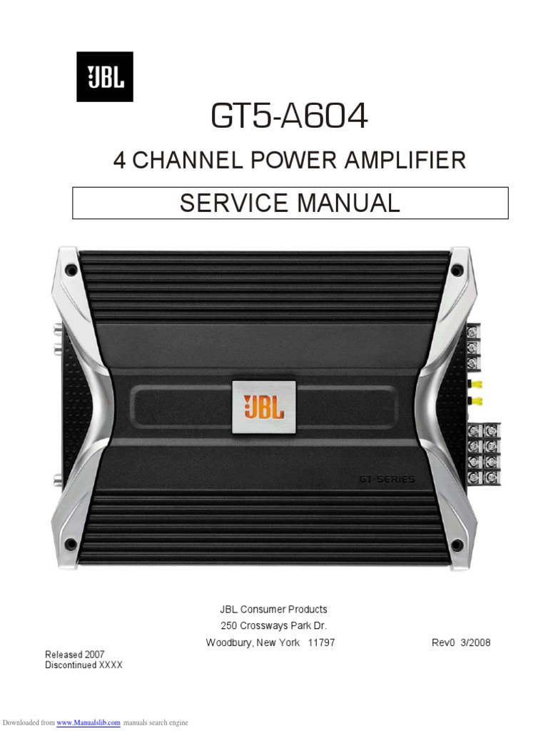 GT5-A604 - JBL 640-Watt 4-Channel GT5 Series Power Amplifier