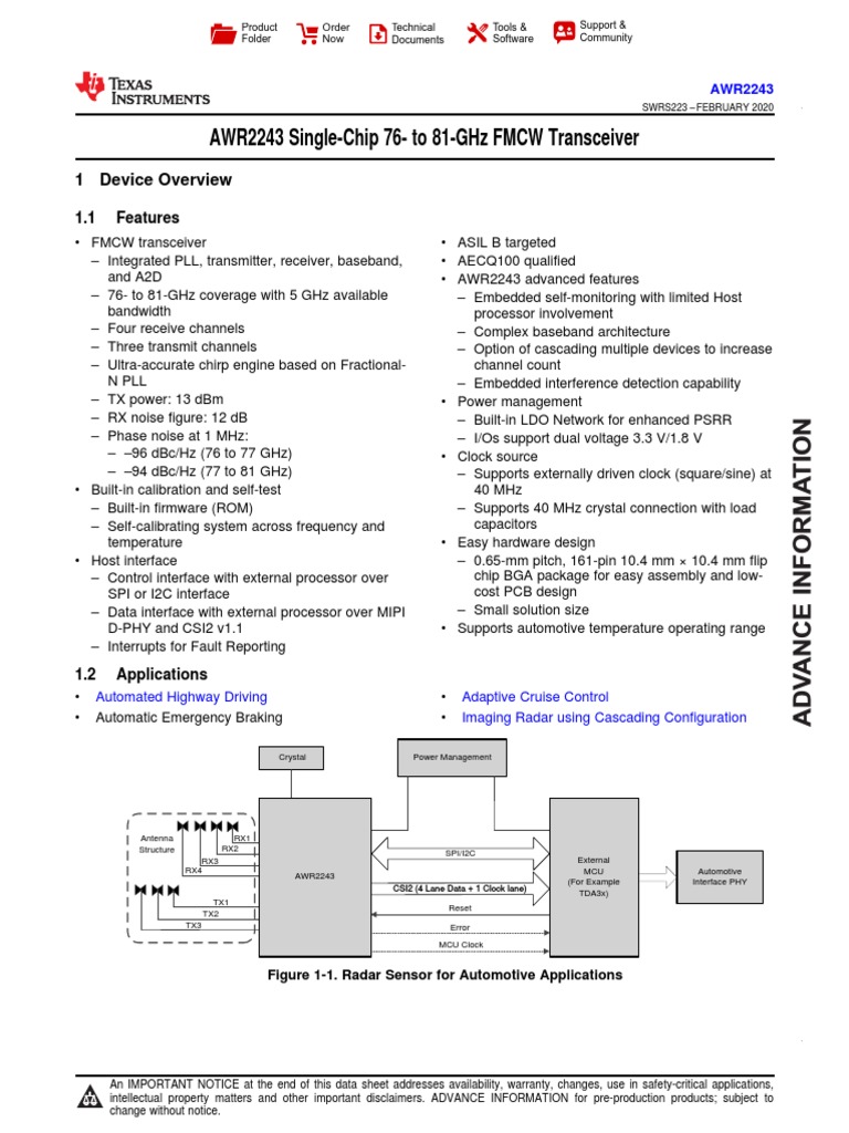 Datasheet 2243 Ti PDF | PDF | Analog To Digital Converter | Microcontroller