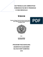 Pelaksanaan Pengelolaan Administrasi Guru Dalam Meningkatan Mutu Pendidikan Di Man Bengkalis T e S I S PDF