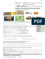 Avaliação de Ciências Naturais do 5o ano