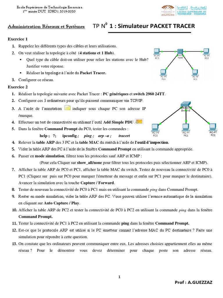 TP Packet Tracer : Configuration Réseau | PDF | Standards de réseaux ...