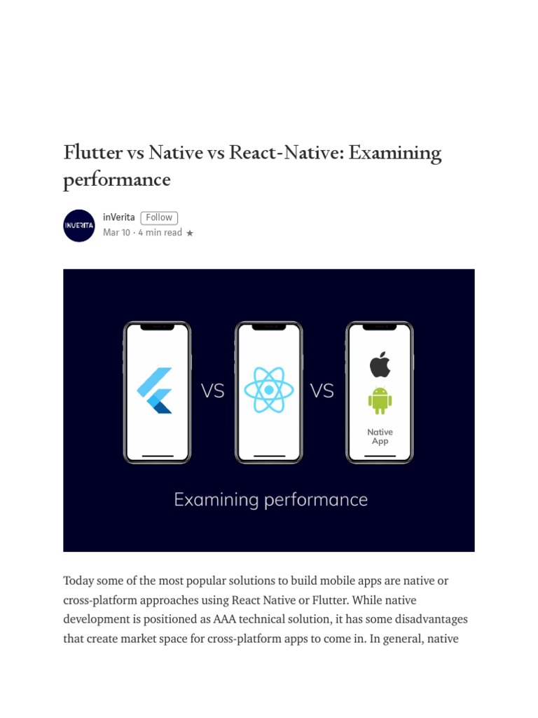 Flutter Vs Native Vs React-Native Examining Performance PDF | PDF