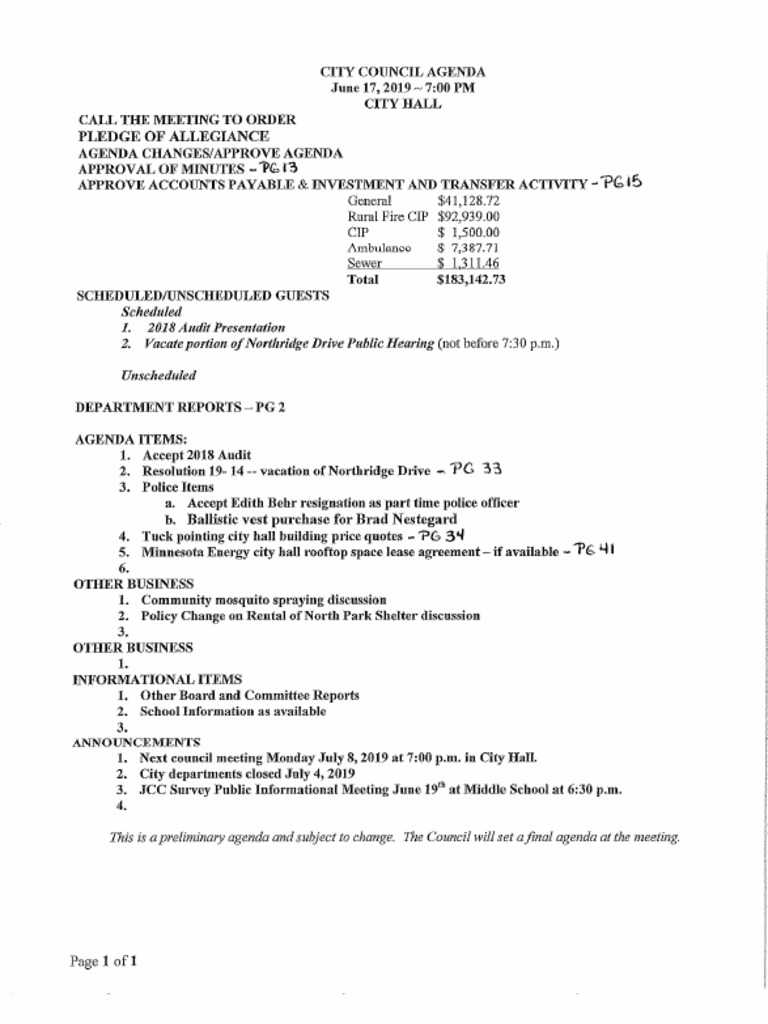 Lakefield City Council June 17 Packet PDF