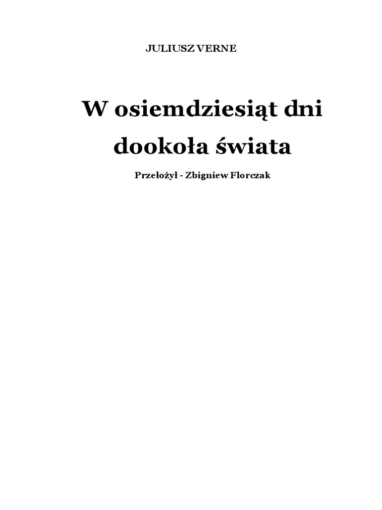 W 80 Dni Dookoła świata Sprawdzian Z Odpowiedziami