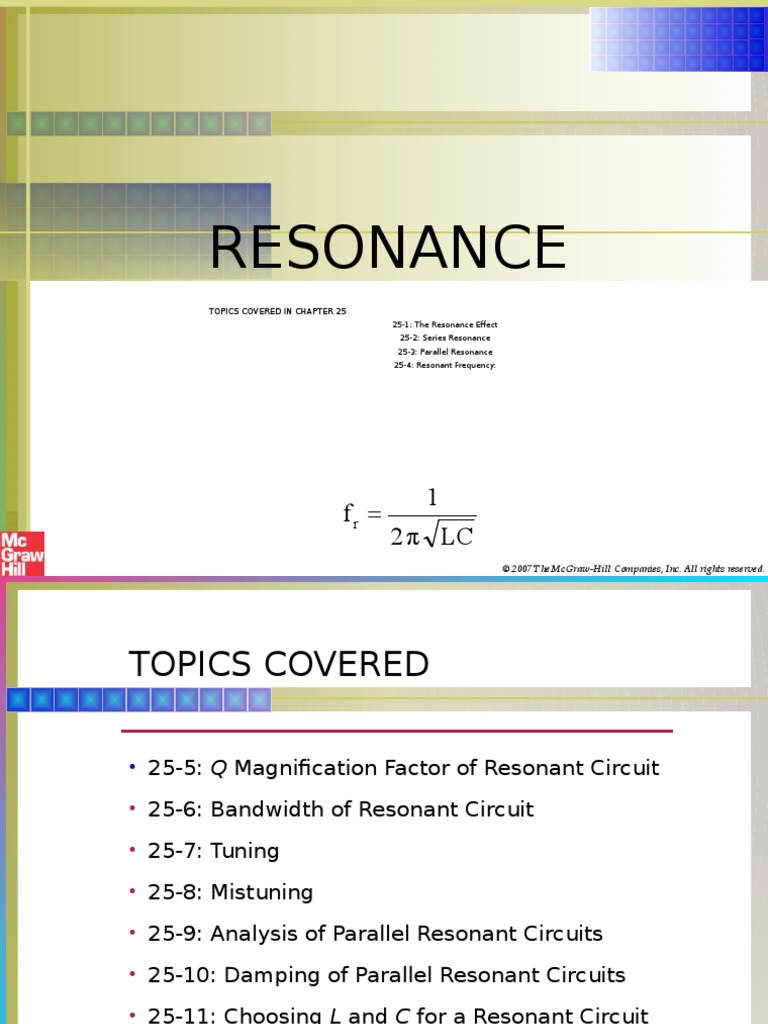 Resonant Circuit PDF Electrical Impedance Electrical Circuits
