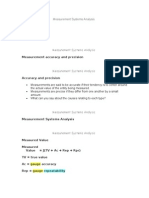 Measurements: Measurement Systems Analysis