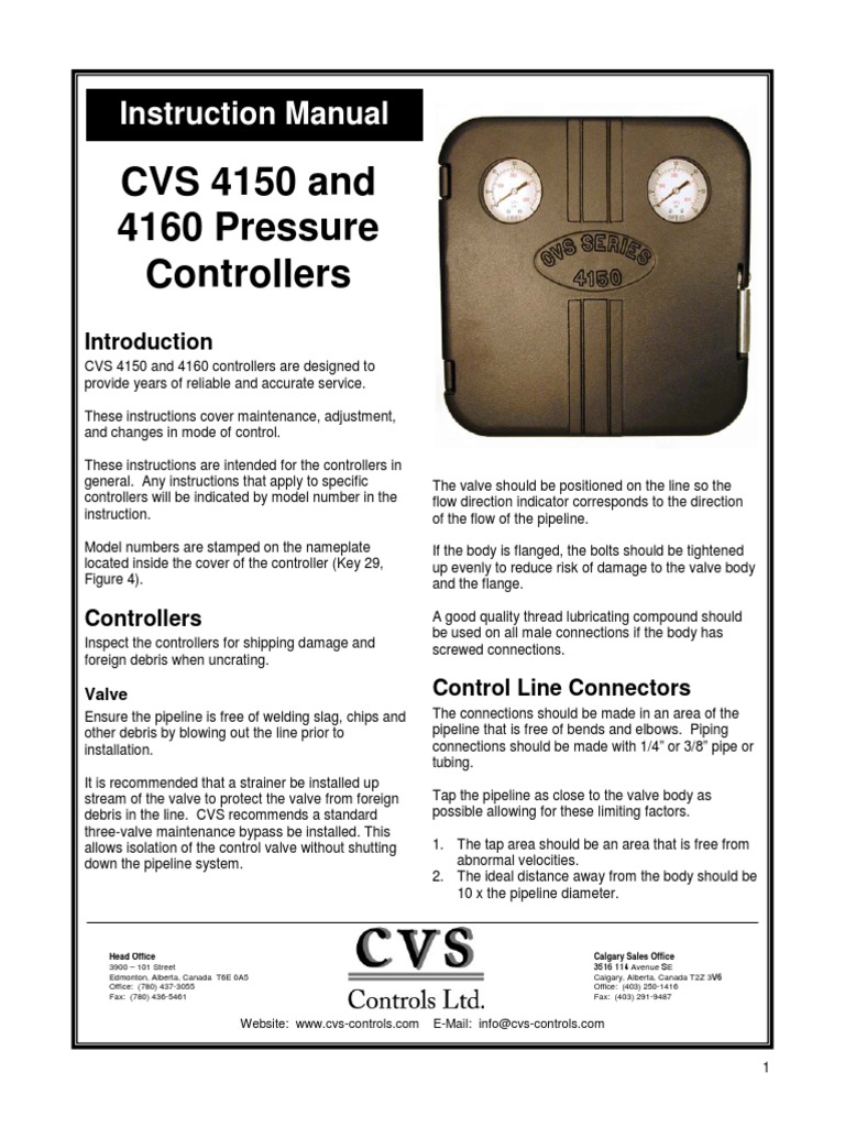 CVS 4150/4160 Controller Manual | PDF | Valve | Calibration