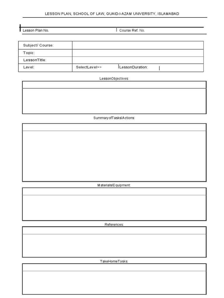 Simple Lesson Plan Template Word Document Lesson Plan Template Doc ...