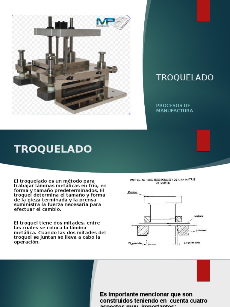 Experto Cambiable Creyente Troquelado - Procesos y Explicaciones Presentacion | PDF | Tornillo |  Matriz (Matemáticas)