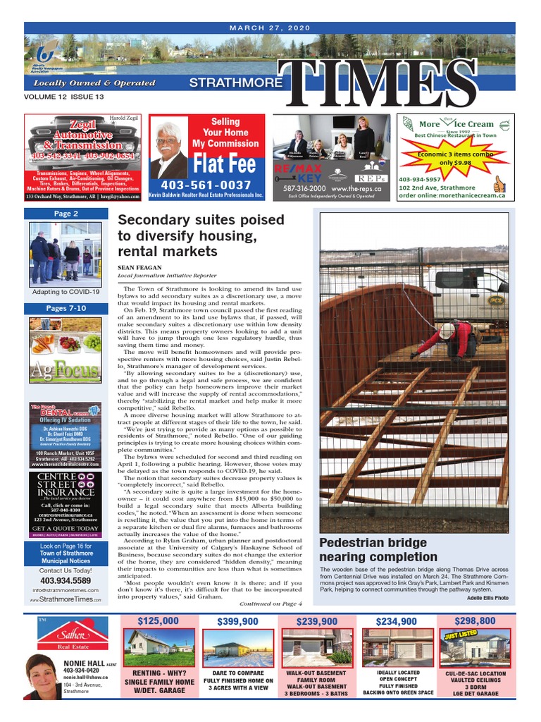 March 27, 2020 Strathmore Times | PDF | Business