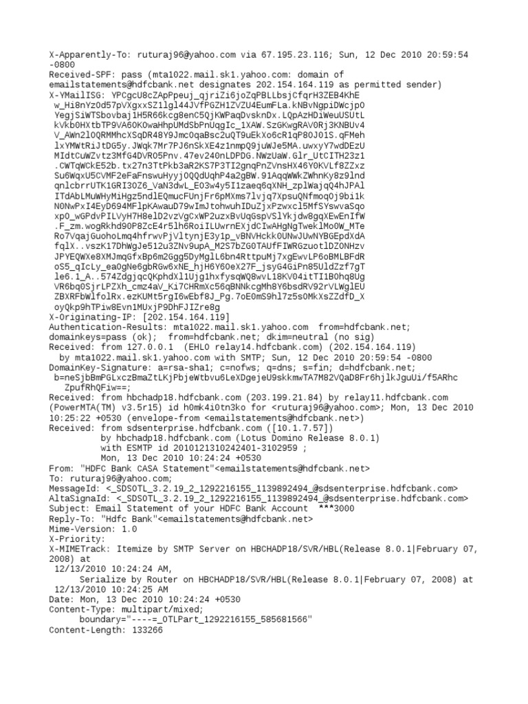 07 - Email StatementHDFC Bank Account - 3000 | PDF | Double Taxation |  Debit Card