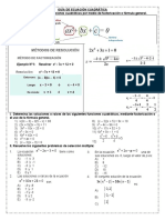 Guia 2 de Ecuacion Cuadratica