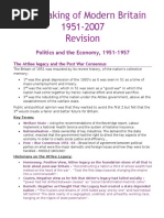 The Making of Modern Britain 1951 - 2007 EXAM REVISION