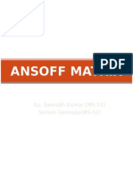 Ansoff Matrix: By, Saurabh Kumar (MS-51) Sonam Gensapa (MS-52)