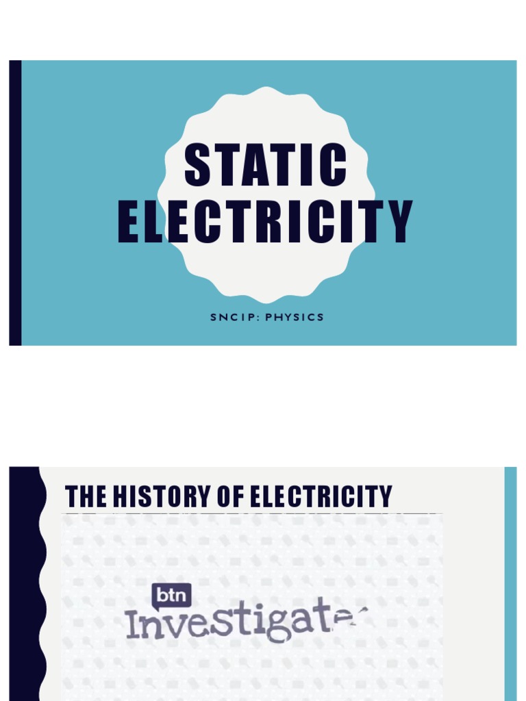 snc1p Static Electricity Lesson Slides | PDF | Electric Charge | Lightning