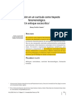 Articulo La Formacion en Un Curriculo Como Trayecto Fenomenologico