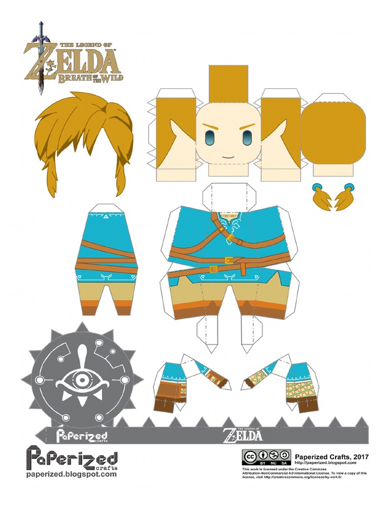 The Legend of Zelda Breath of The Wild Link Papercraft PDF