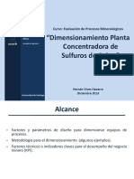 Dimensionamiento Planta Concentradora de Sulfuros de Cobre PDF
