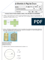 Área e volume de cilindro, esfera, cone, pirâmide e paralelepípedo