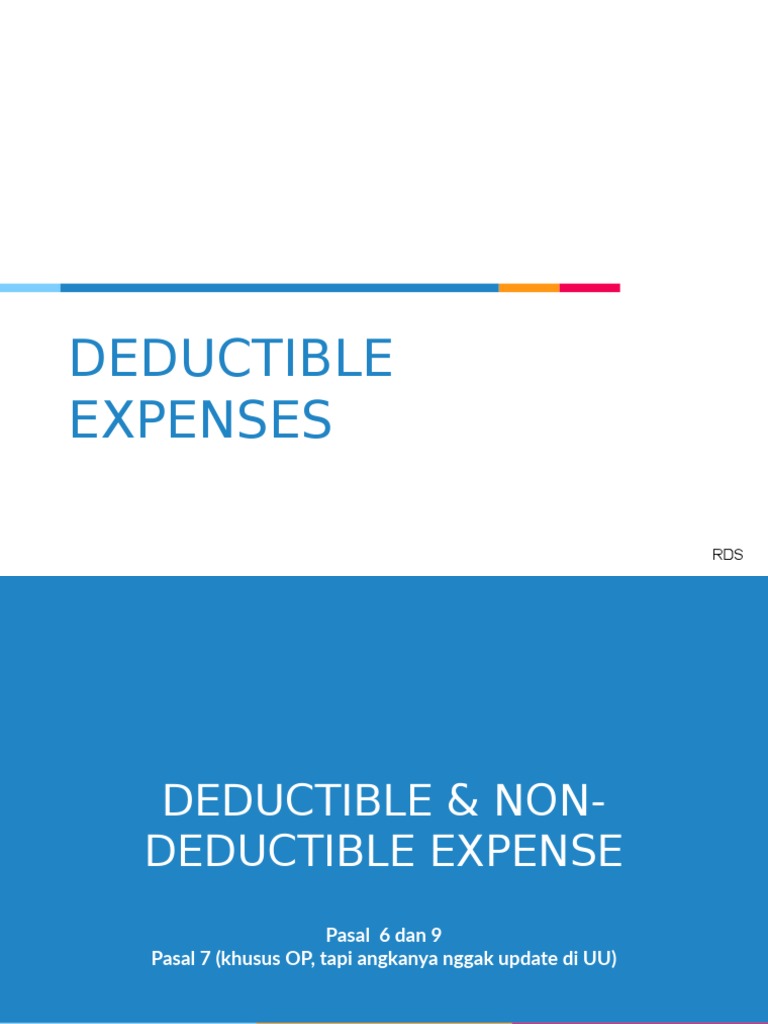Deductible vs Non-Deductible Expenses | PDF