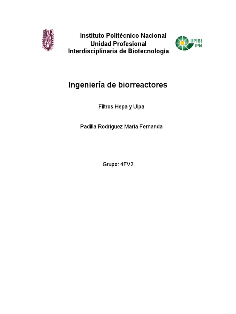 Filtros Ulpa y Hepa PDF Filtración Química