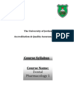 Course Syllabus DENTAL Pharmacology