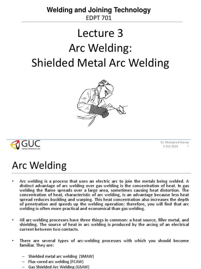 Lect 3 Shielded Metal Arc Welding Welding Metals