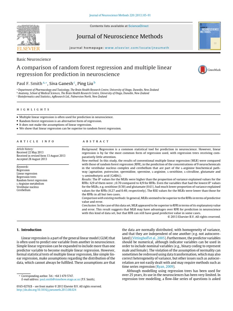 A Comparison of Random Forest Regression and Multiple Linear PDF | PDF ...