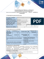 Guía de Actividades y Rúbrica de Evaluación - Tarea 3 - Metales y Metalurgia