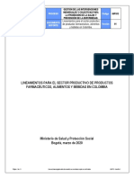 Lineamientos para El Sector Productivo Alimentos, Farmaceuticos PDF