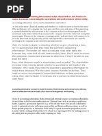 Describe How Accounting Information Helps Shareholders and Lenders To Make Decisions Concerning The Operations and Performance of The Entit1