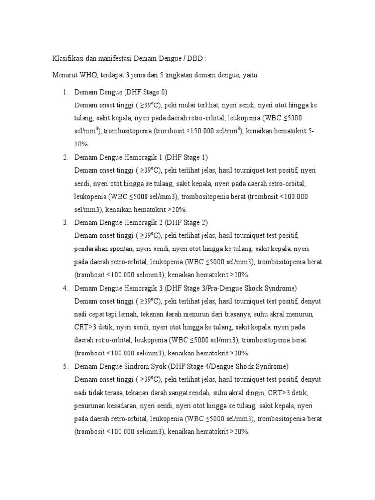 Diagnosis ICD DHF dan Pentingnya Identifikasi Dengue Berat