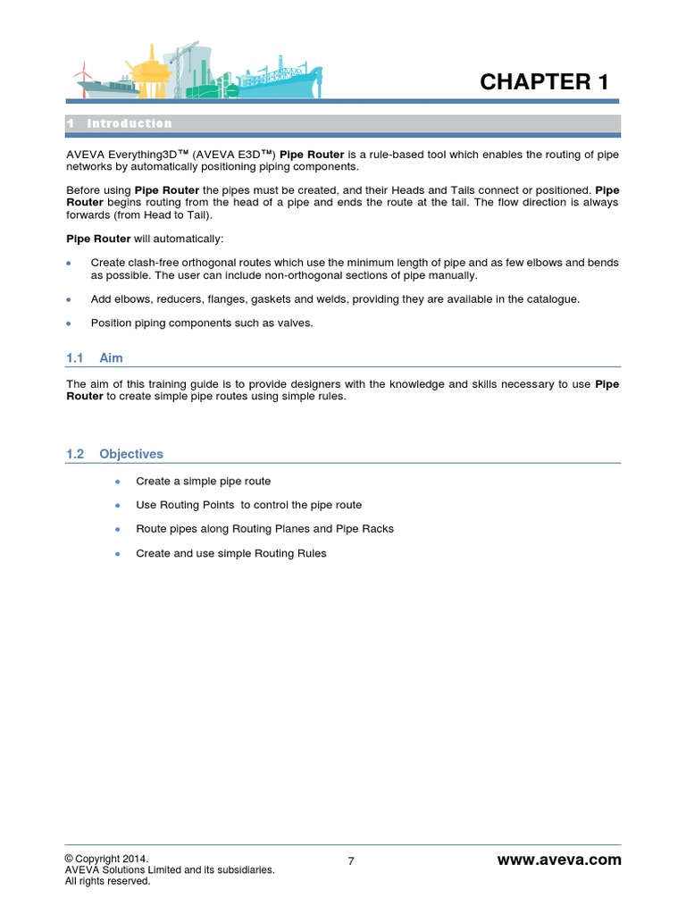 Aveva E3d Pipe Router Chapter 1 Pdf Pdf Pipe Fluid Conveyance