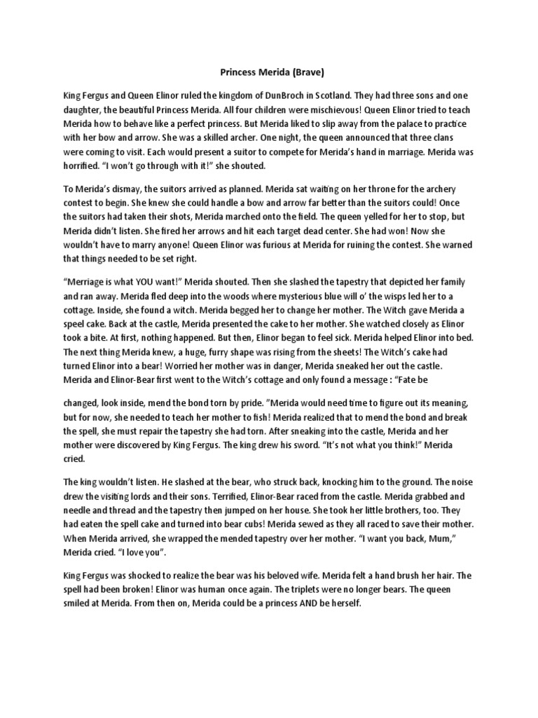 Brave Princess Merida's Tale | PDF | Mystery, Thriller & Crime Fiction