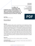 Comparing The Effect of Teacher Codeswitching With English-Only Explanations On The Vocabulary Acquisition of Chinese University Students A Lexical Focus On Form Study