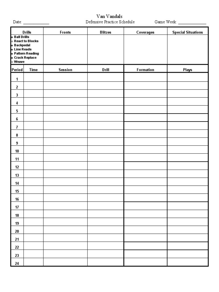 Practice Schedule | PDF