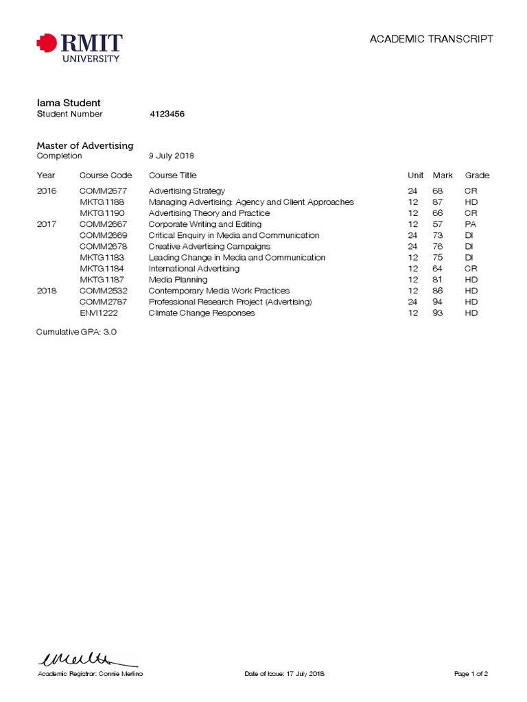 Sample Transcript With Badges | PDF | Advertising | Evaluation