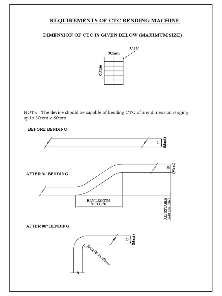 CTC Bending Machine Specifications | PDF