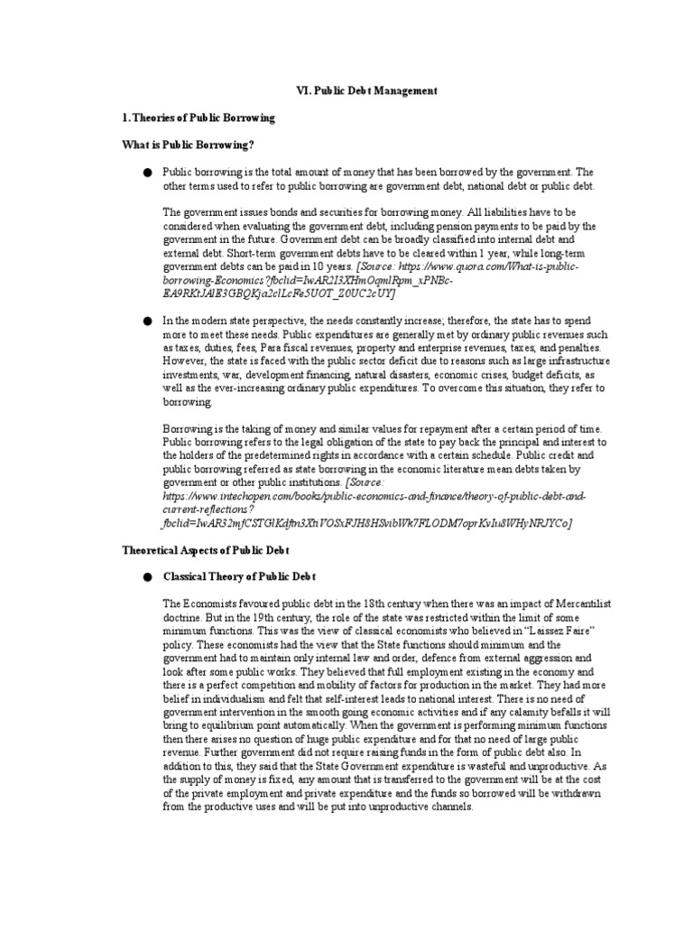 Theories of Public Debt Management | PDF | Government Debt | Debt