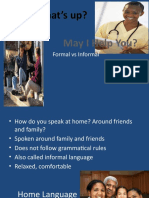 Formal Vs Informal Speech