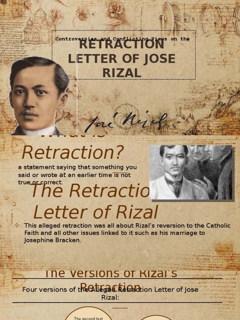 Rizal's Retraction Letter Analysis | PDF
