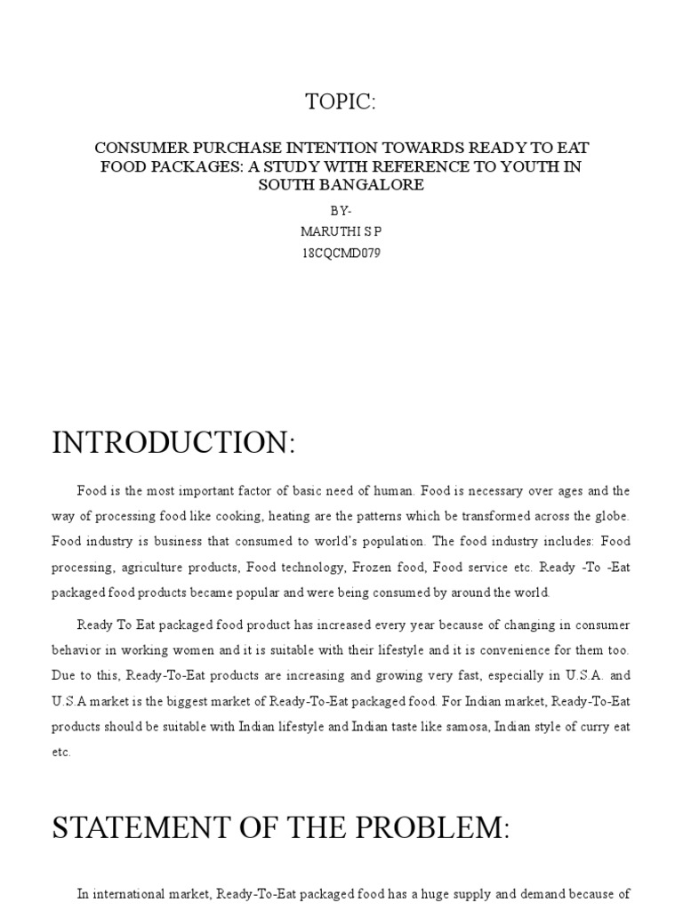 PROJECT PDF Convenience Food Foods